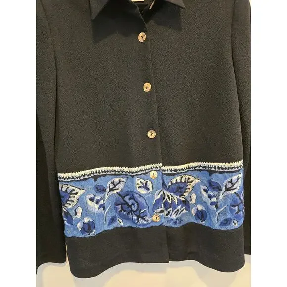 Vintage Karin Stevens Size 12 Button Down Jacket Preloved - Picture 2 of 6
